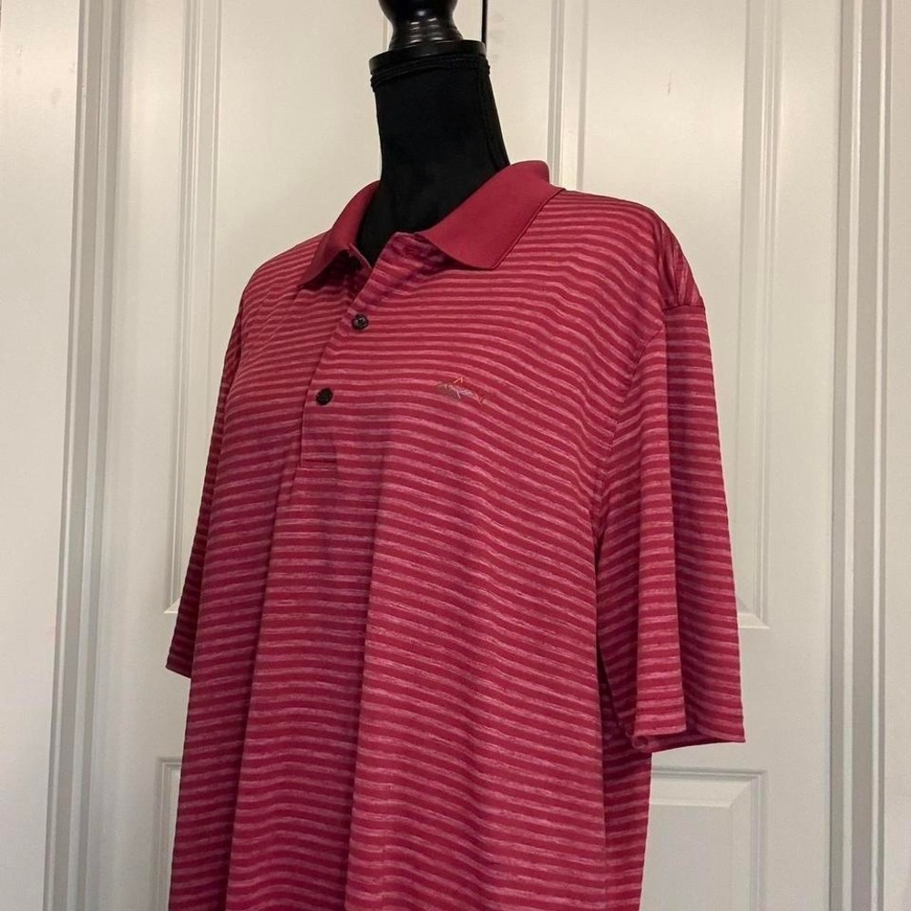 Greg Norman striped short sleeve Golf polo shirt - Size XL